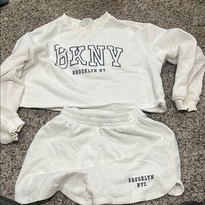 Kids White Bottoms and Sweatshirt Set